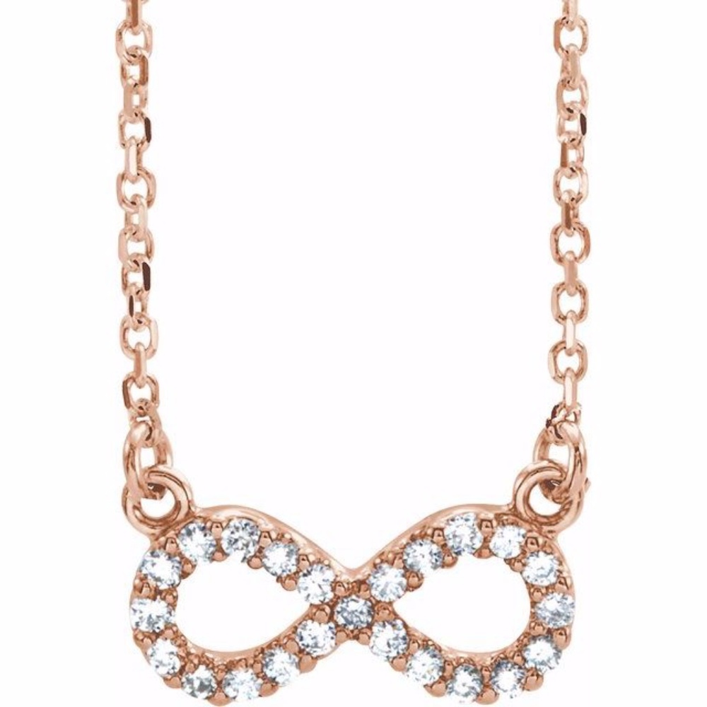 14K Rose  Diamond Infinity Necklace